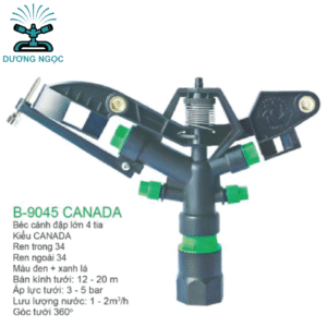 B-9045 CANADA – Béc Cánh Đập Lớn 4 Tia Kiểu Canada – Phun 360°