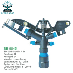 BB-9045 – Béc Cánh Đập 4 Tia Công Suất Lớn – Phun 360°