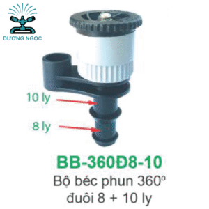 BB-360Đ8-10 – Bộ Béc Trồi Ẩn Phun 360°, Đuôi Cắm 8 + 10ly