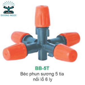 BB-5T – Béc Bọ Phun Sương 5 Tia, Nối Lỗ 6 Ly