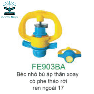 FE903BA – Béc Bù Áp Nhỏ Thân Xoay, Ren Ngoài 17, Có Phe Khóa
