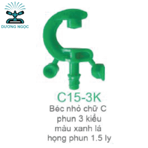 C15-3K – Béc Nhỏ Chữ C 3 Tia Phun, Họng 1.5 ly
