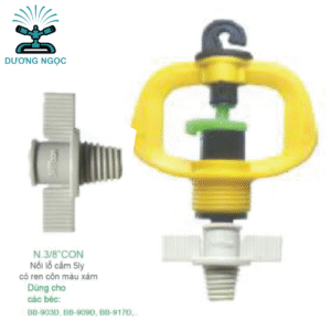 Phụ Kiện LDPE N.3/8"CON – Nối Lỗ Cắm 5 Ly Có Ren Côn Màu Xám