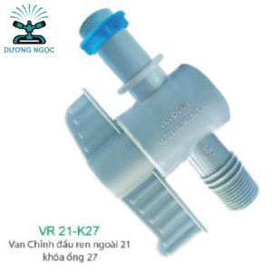 Phụ Kiện LDPE: VR 21-K27 – Van Chỉnh Đầu Ren Ngoài 21 Khóa Ống 27mm