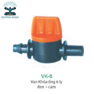 Phụ Kiện LDPE: VK-6 – Van Khóa Ống 6 Ly (Đen + Cam)