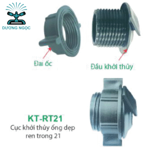 Phụ Kiện LDPE: KT-RT21 – Cục Khởi Thủy Ống Dẹp Ren Trong 21